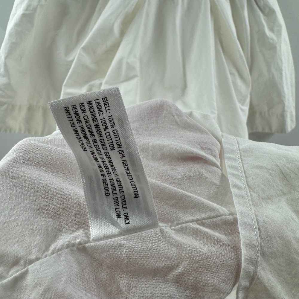 A New Day White Puff Sleeve V-Neck Knee-Length Dress with Pockets Size Large - Picture 10 of 10